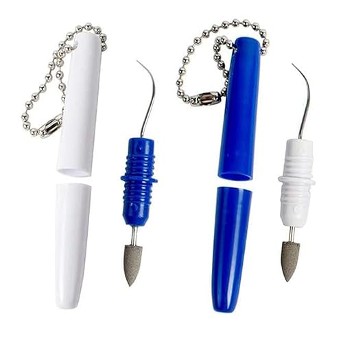 2 piezas de púas dentales portátiles, quitamanchas de dientes, mini placa de viaje y removedor de sarro con cadena, mini borrador de manchas,