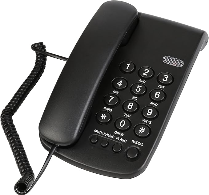 Sangyn Corded Landline Telephone Mechanical Lock Desk Landline Phone