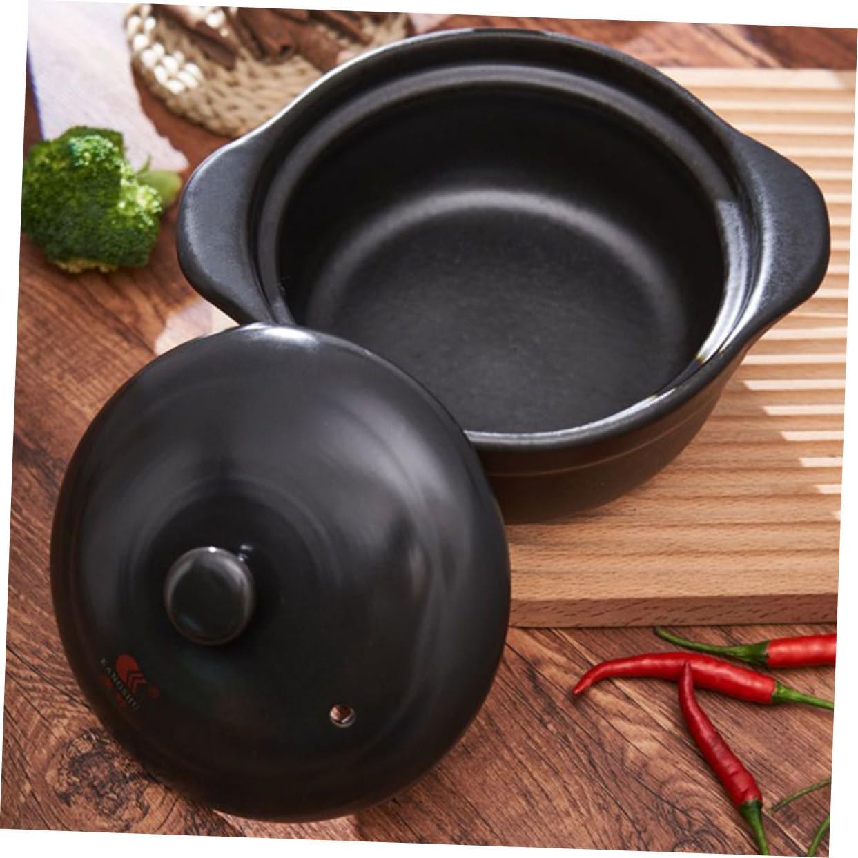 Ceramic Casserole Pot with Lid Stew Pot for Simmering Heat-resistant Kitchen Cookware for Home Cooking and Family Gatherings