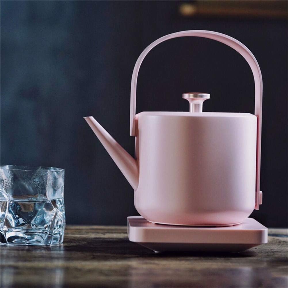 Bollitore per Ufficio, retrò - Teiera per Uso Domestico in Acciaio Inossidabile Bollitore per Acqua Commerciale Bella teiera 600 ml, 1200 W, Rosa