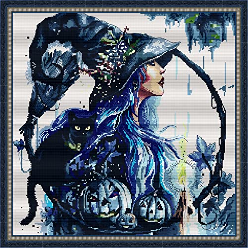 Point de croix kit complet Stitchmelody canevas à broder 11 CT Fille Magique