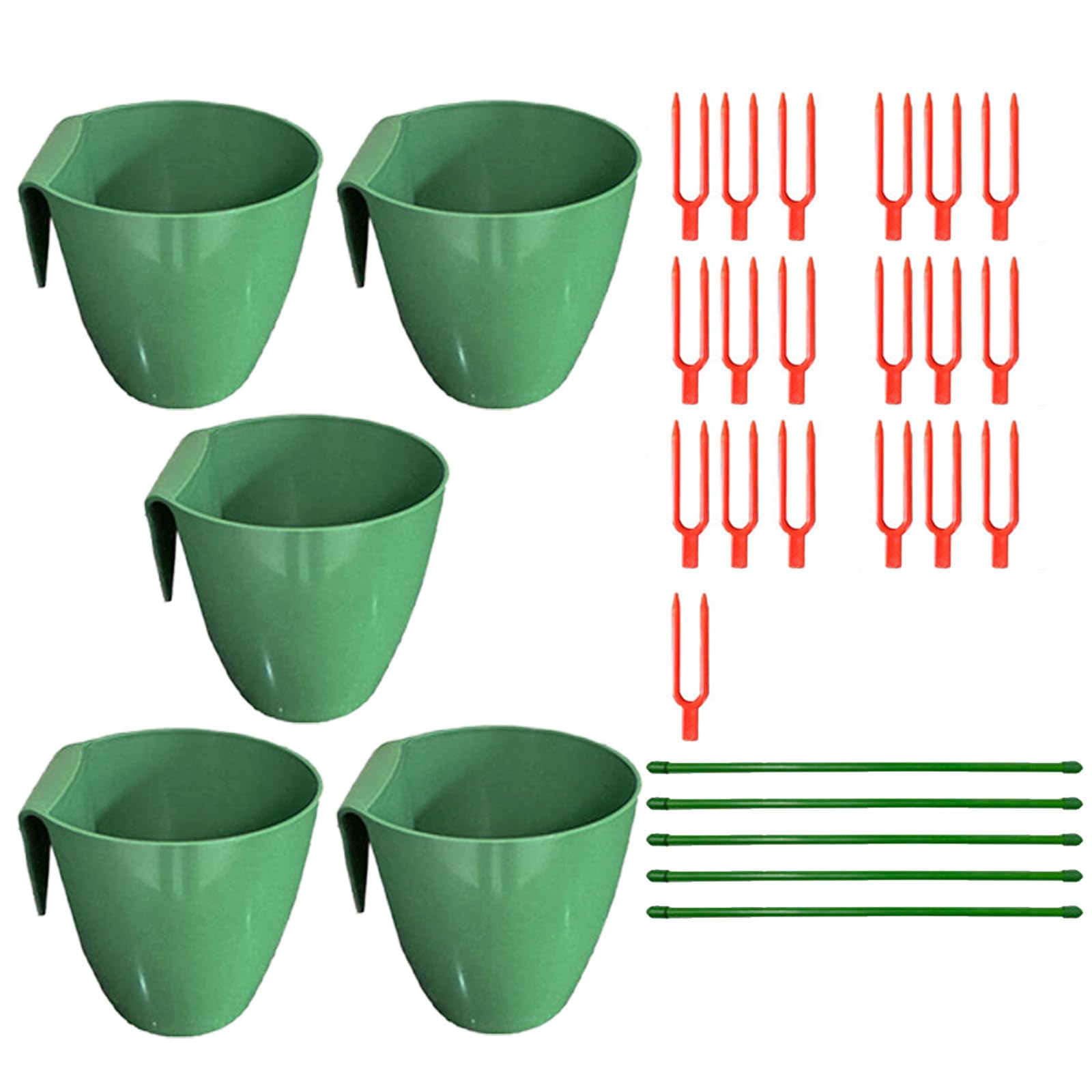 Piceioep Food Grade Propagation Cups Set with Aeration Holes and Runner Forks for Strawberry Seedlings in Various Environments Weather Resistant Propagation Cups