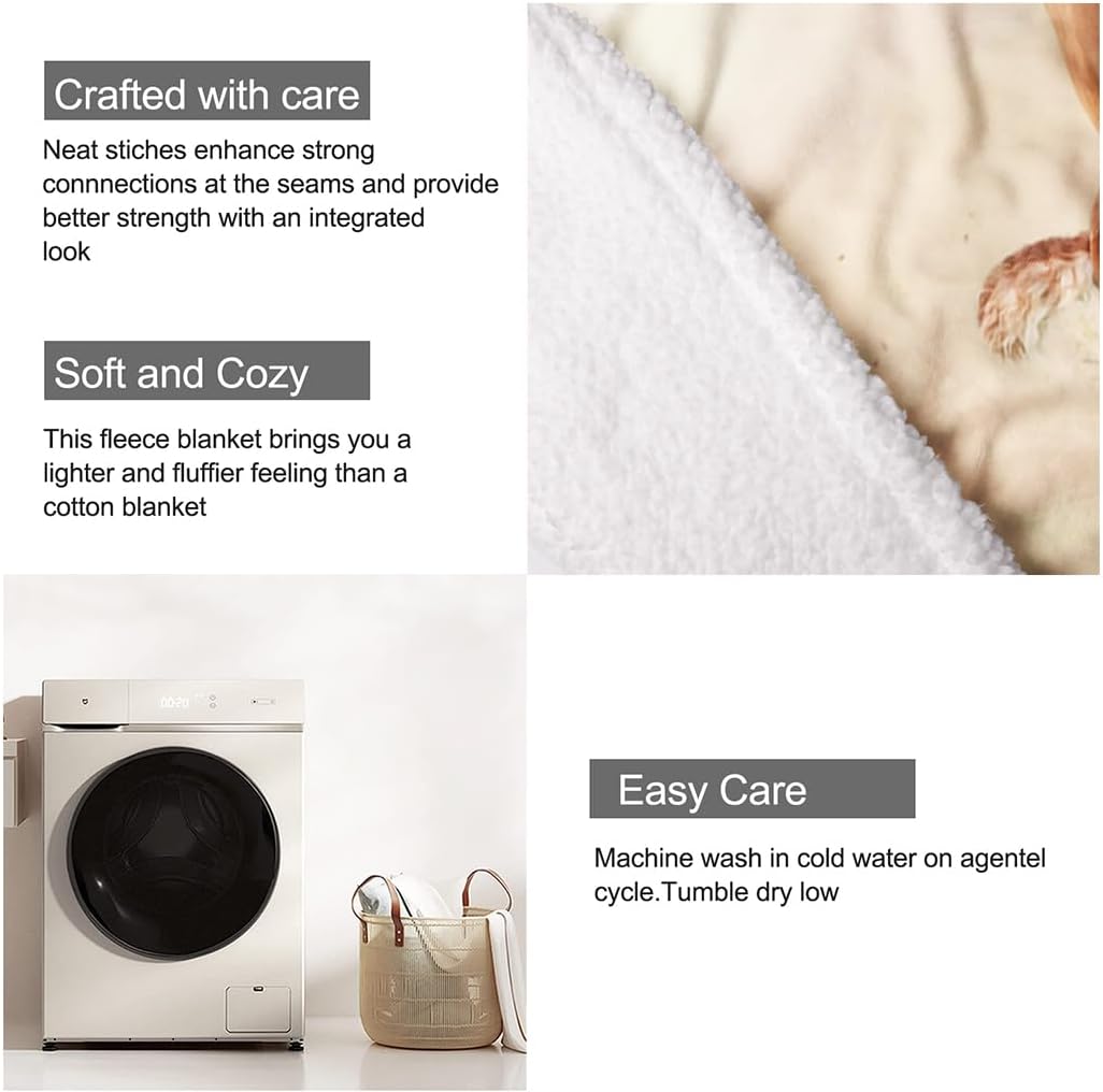 SXCHEN Horses Sherpa Fleece Blanket Throw for Couch Bed, 60 x 80 inches Thick Blankets for Winter, Galloping Animal Throws Gifts for Horse Lovers