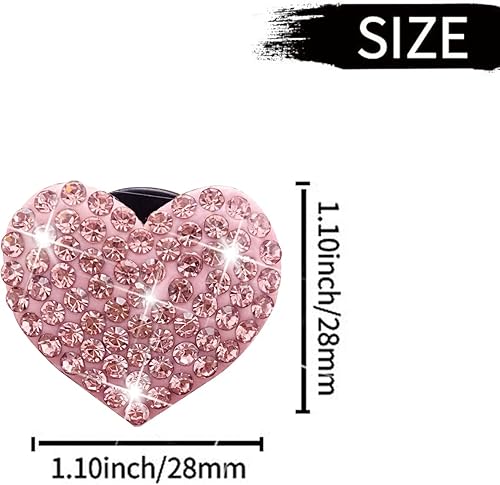 Miniatura 5 de 8 clips de ventilación con forma de corazón brillante, ambientadores de aire de corazón de cristal, clip de ventilación de diamantes de imitación