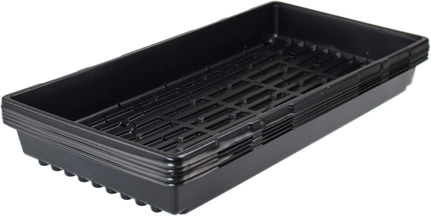 9GreenBox 5 Pack of Durable Black Plastic Growing Trays (with Holes) 21" x 11" x 2" Planting