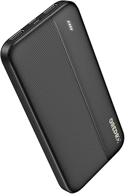 GREPRO Power Bank 10000mAh,Powerbank Klein mit Typ‑C‑Eingang Sowie 2×USB‑A‑ und USB‑C‑Ausgangsanschlüssen, Kompatibel mit iPhone 17, 16, 15 Pro Max, Smartphones und Tablets
