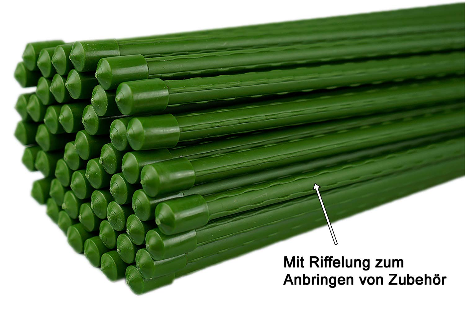 Novatool 50 Pflanzstäbe 90 cm grün 8mm Durchmesser Rankstäbe Rankhilfe Tomatenstäbe Blumenhalter
