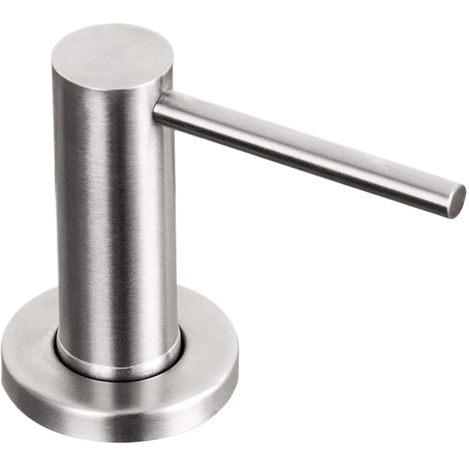 Sink Soap Dispenser Kitchen Sink Soap Dispenser Stainless Steel Refillable Pump 17oz Bottle Built-In Design(Brushed Nickel)