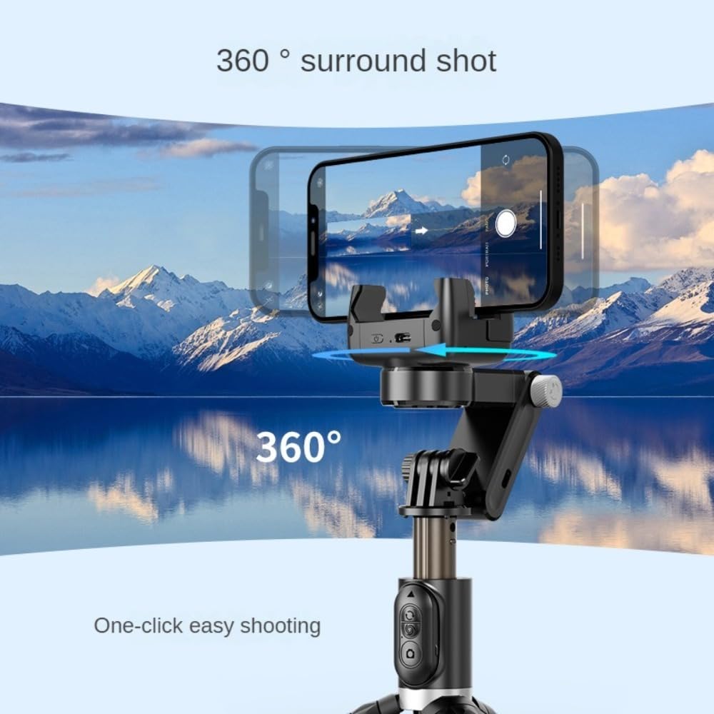 Stabilizator aparatu do iPhone'a Selfie Stick Panoramiczny dalszy stabilizator zapobiegający wstrząsom ręczny stabilizator panoramiczny stabilizator obrotu/pochylenia na żywo światło