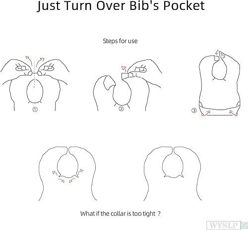 Miniatura 7 de Juego de baberos desechables para bebés, 100 unidades, forro a prueba de fugas, bolsillo para atrapar alimentos para bebés de 6 a 18 meses