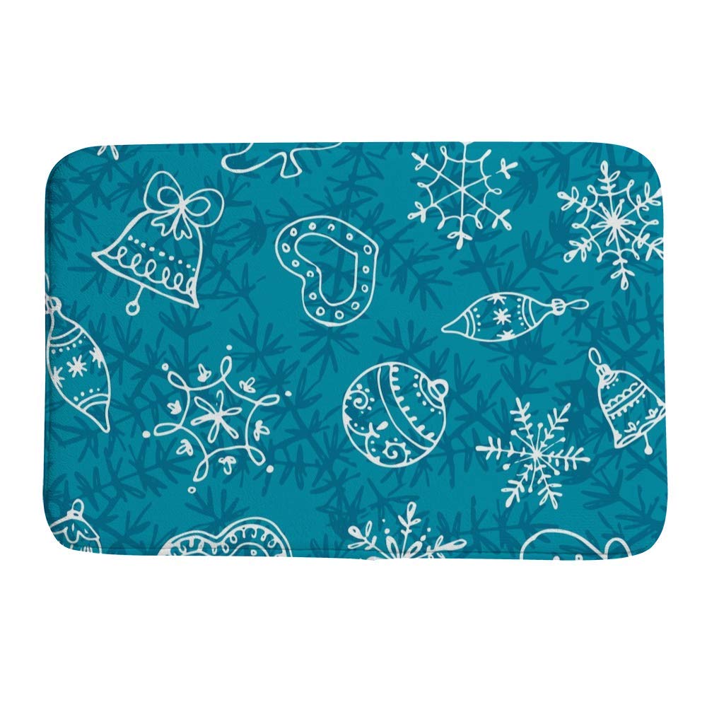 Tapis de bain lavable en machine en velours bleu pour salle de bain