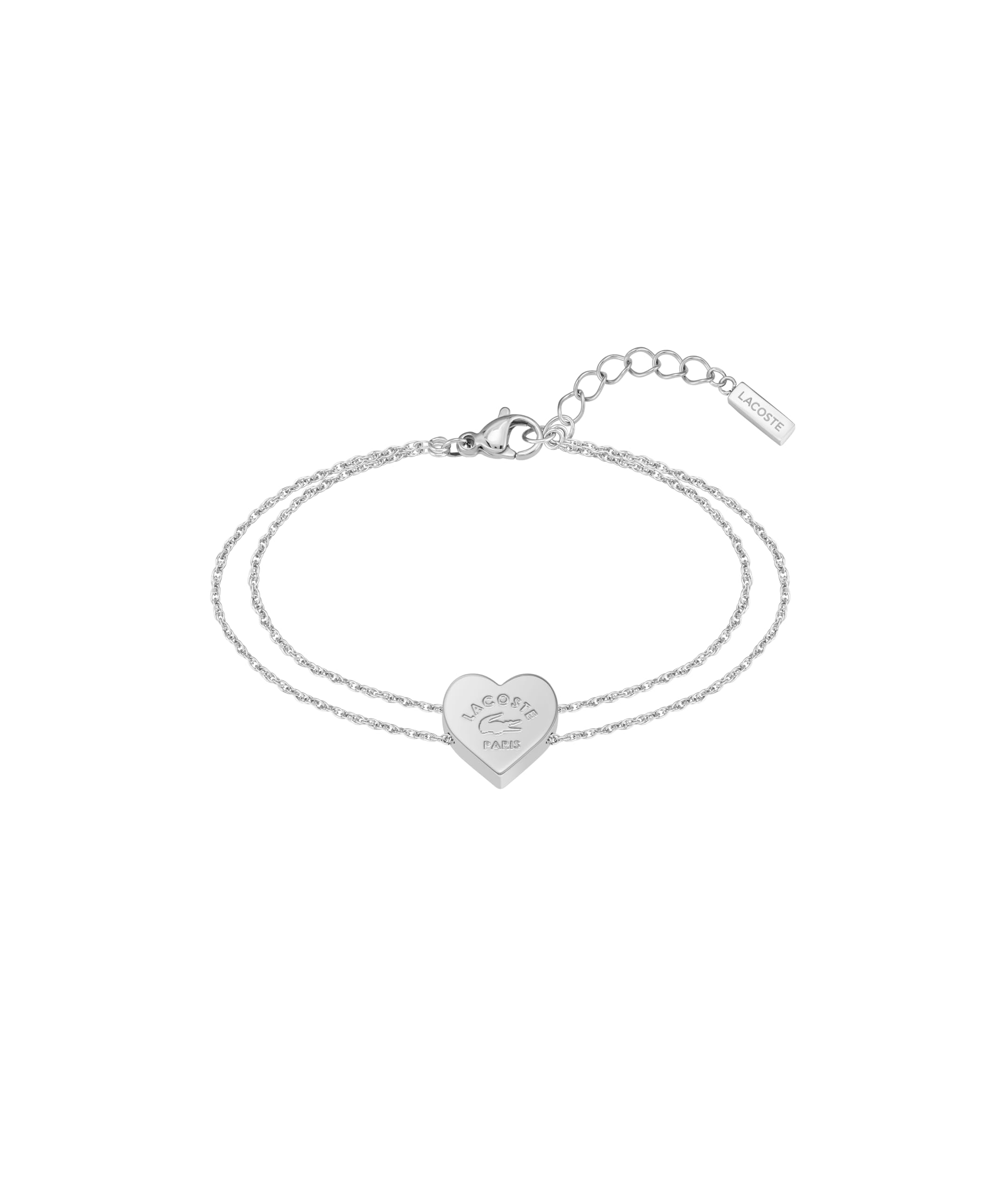Women's LOVE MY CROC Collection Chain Bracelet in Stainless Steel (Gold or Silver) with Heart Charms