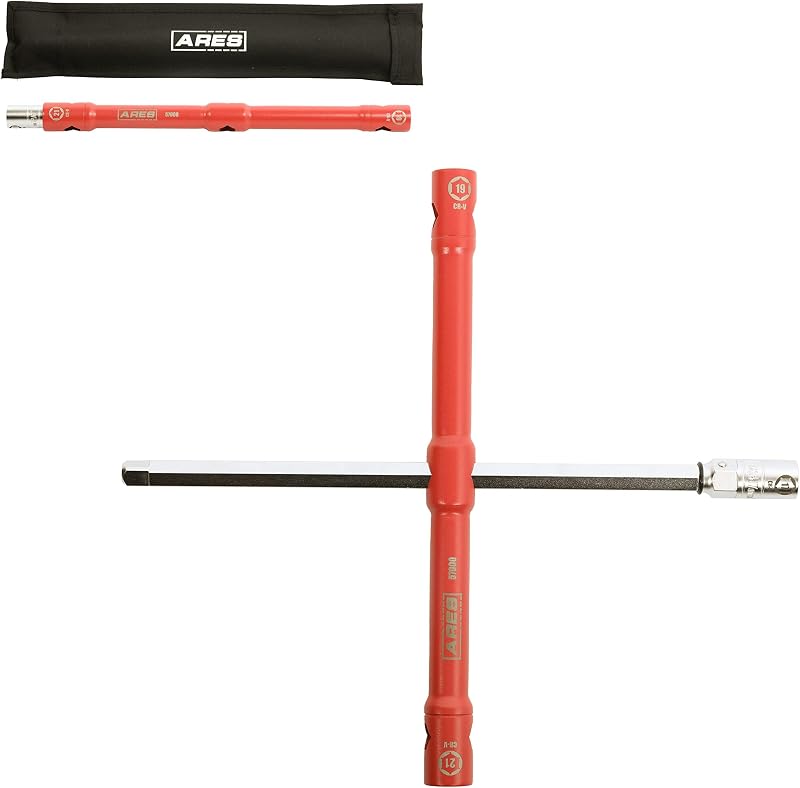 57000 Universal Lug Wrench Set, 17/19/21mm Sockets, 26-In | 26-Inch length; unique 1/2-Inch drive socket adapter end; compact design with storage pouch.