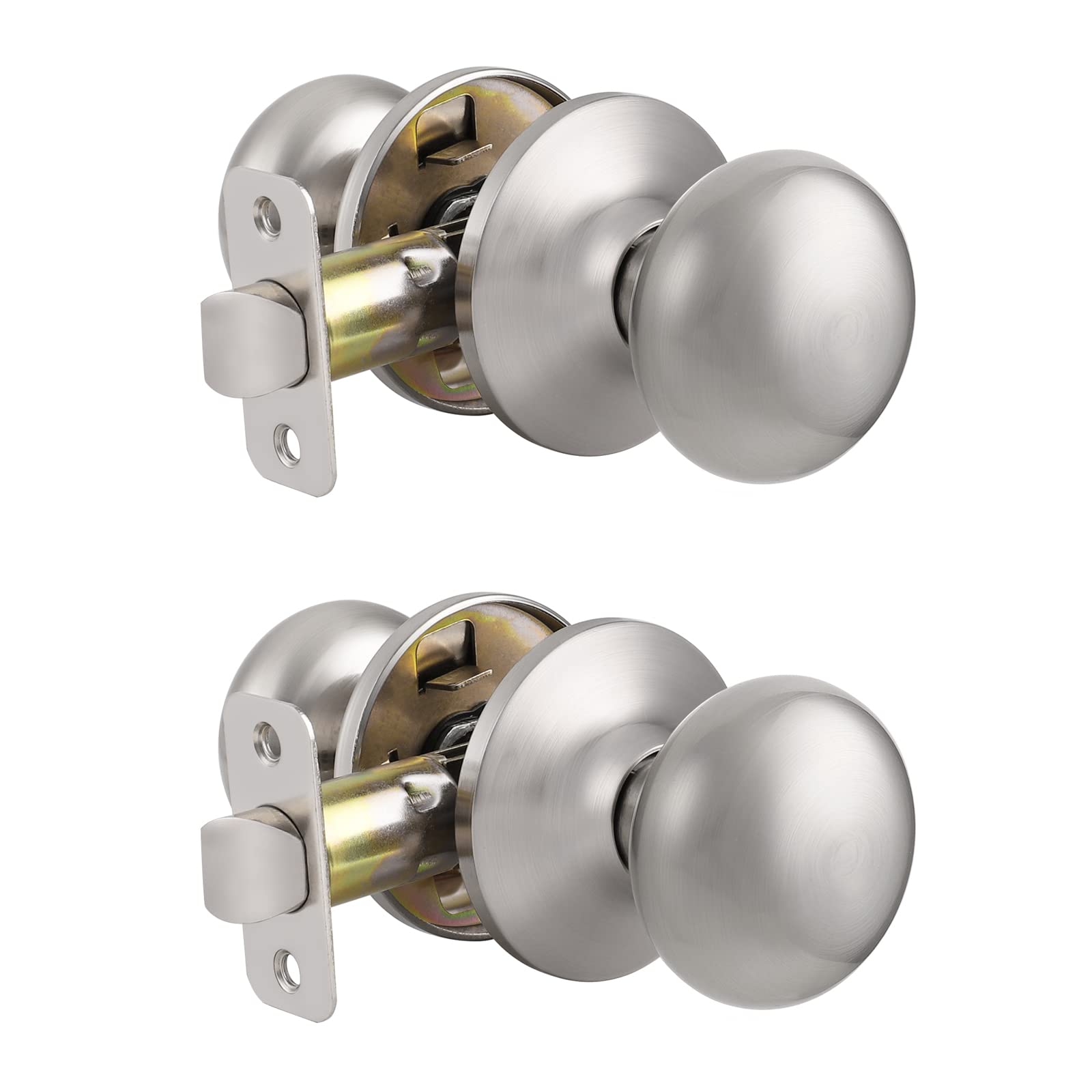 Brushed Nickel Door Knobs - Stainless Steel Interior Passage Knobs -9 Brushed Nickel Door Knobs - Stainless Steel Interior Passage Knobs -9