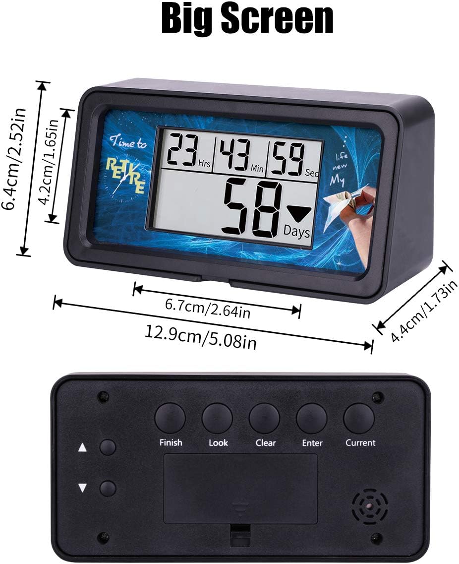 AIMILAR Digital Countdown Timer back view with buttons and dimensions
