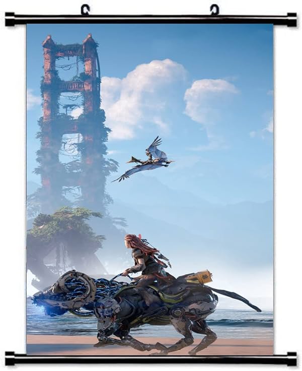 Póster enmarcado grande de Aloy de Horizon Forbidden West con ganchos, 24x36 pulgadas