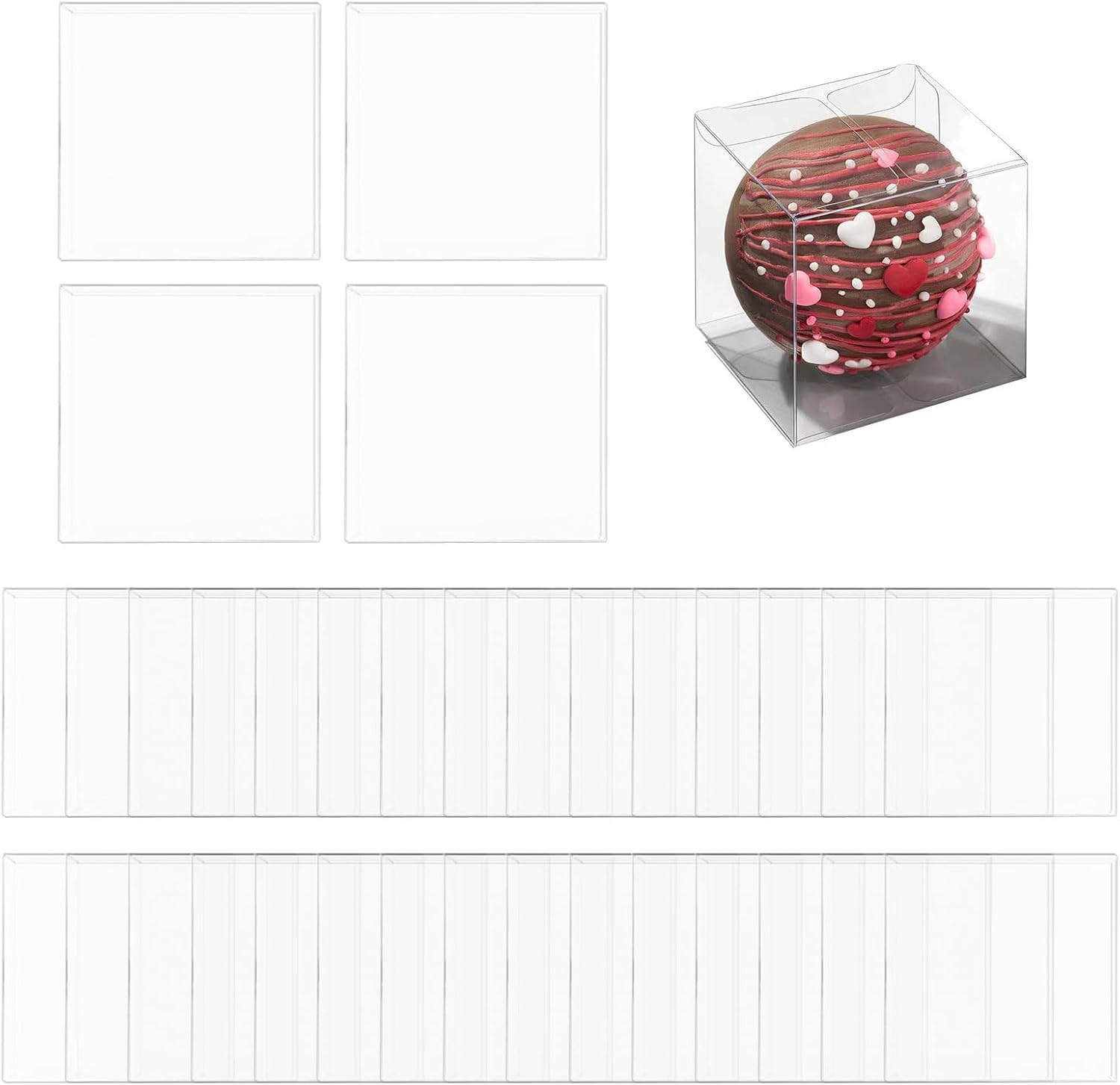 35pcs Stylish Clear Treat Boxes for Macarons and Desserts Great Accessory for Parties Weddings