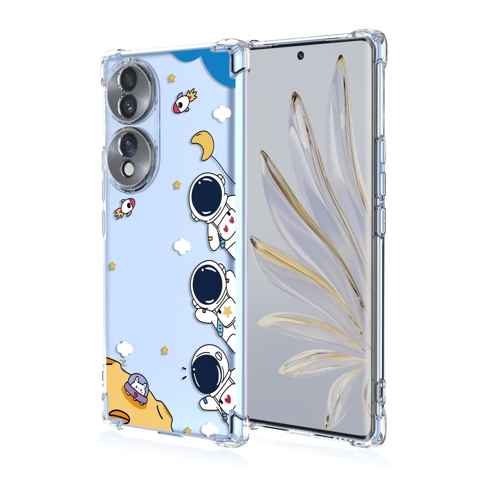 Custodia EASSGU Per HONOR 70 5G – Cover In Silicone TPU Trasparente Con Motivo Dipinto Panda – Protezione Antiurto Morbida E Lavabile