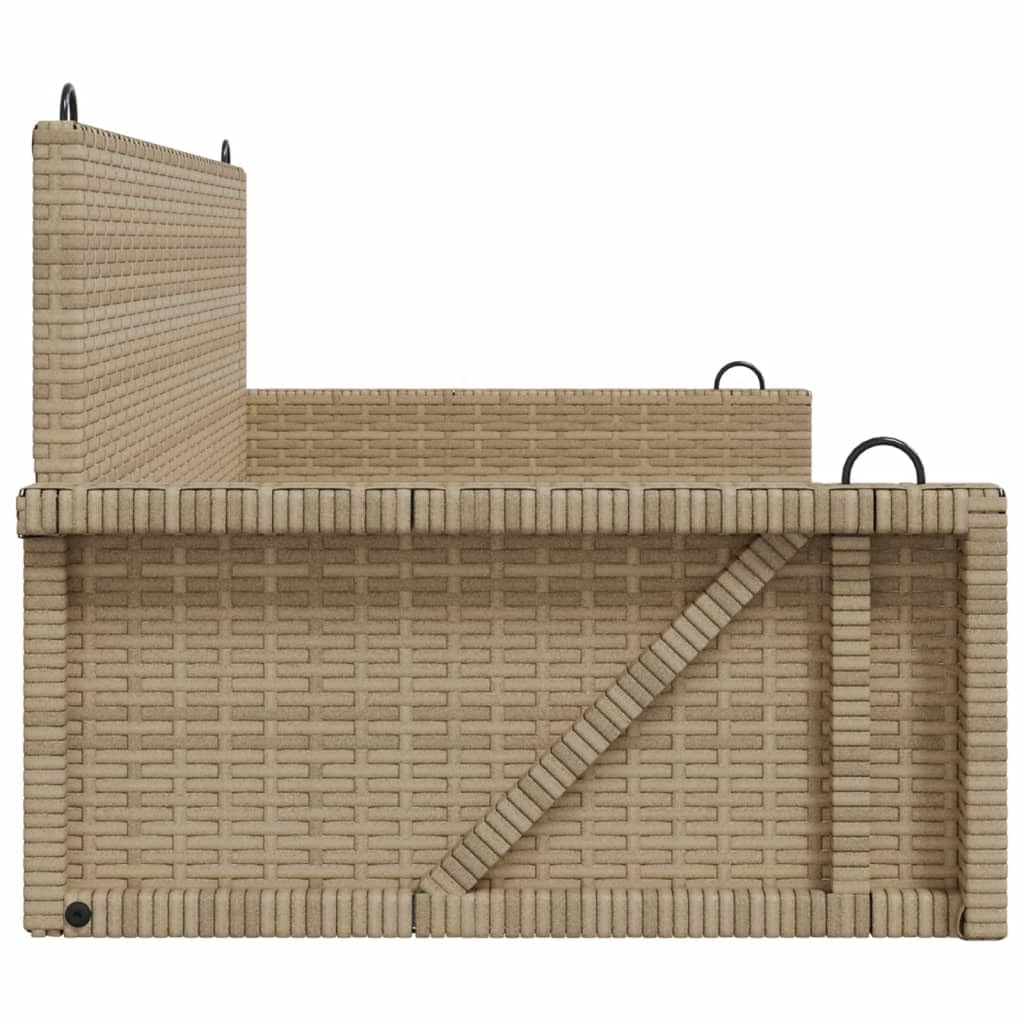 Banco Columpio de ratán sintético Beige 119x56x48 cm, Columpio Jardin Exterior, Balancin Jardin Exterior, Muebles Jardin Exterior, Balancin Balcon - 365628