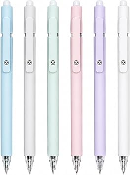 Gel Pens 6 Pack, 0.5mm Black Ink Pens, Fine Point Quick Dry Pens for Journaling, Note Taking, Office, School Supplies, Cute Morandi Pens Gifts for Women Men