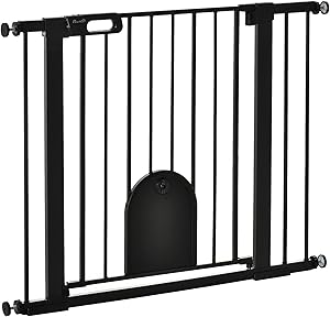 PawHut Barrera 75-103 cm con Puerta