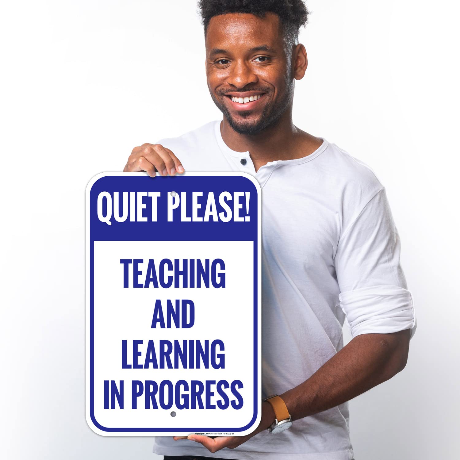 Quiet Please Teaching and Learning in Progress Sign, 12x18 Inches, Rust Free .063 Aluminum, Fade Resistant, Made in USA