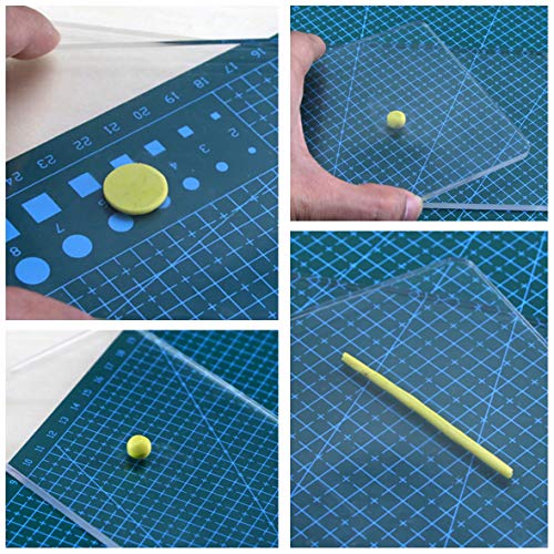 45 Pieces Polymer Clay Tool Kit Acrylic Polymer Clay Roller Clay Blade Cutter Rectangle Acrylic Sheet Backing Board Round Circle Polymer Clay Cutters Mold Punch Tools For Polymer Clay Pottery Ceramics #TOP1