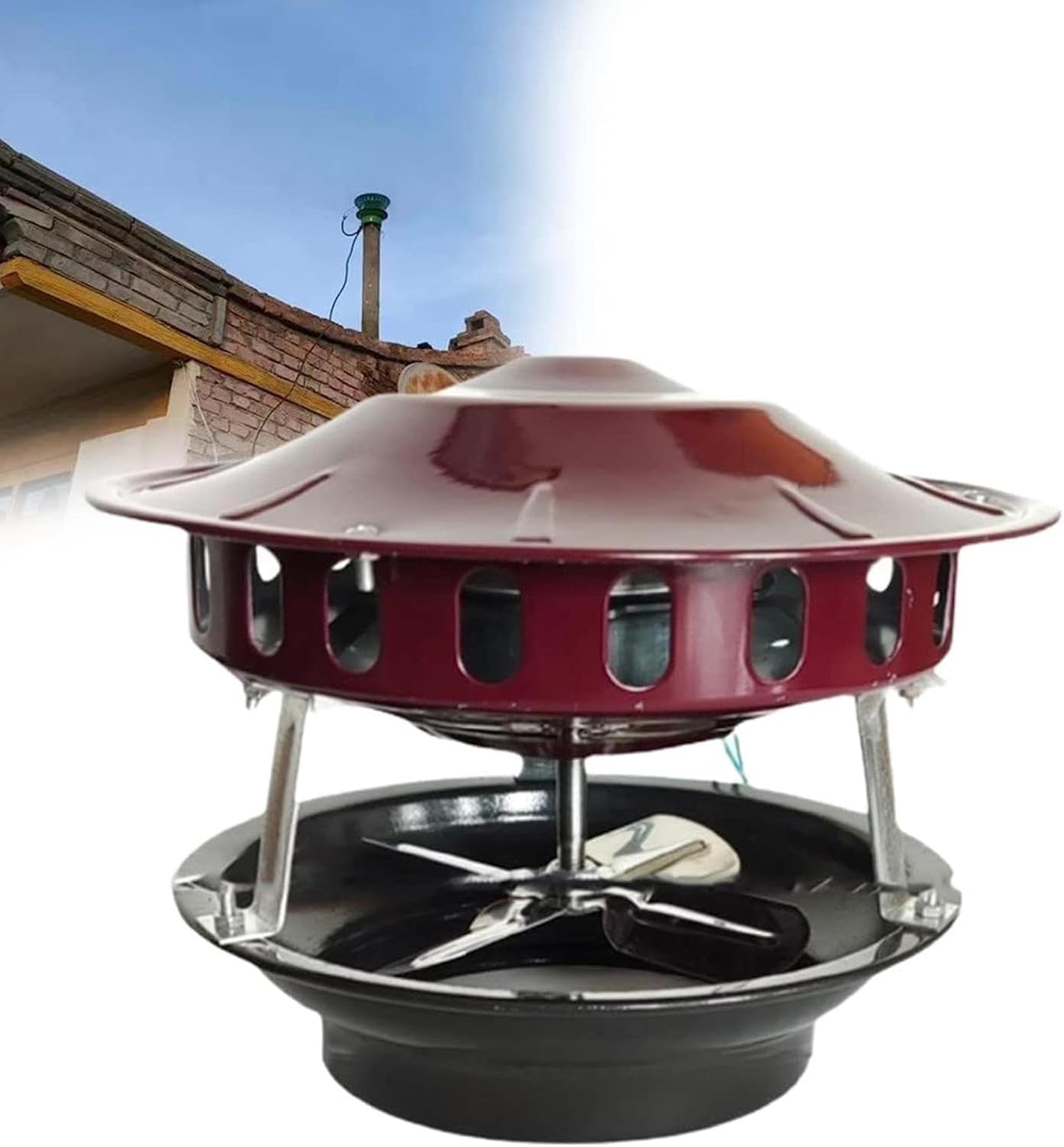 XENITE Roof Chimney Smoke Extractor, 80W Fireplace Chimney Fan, Chimney Smoke Extractor, Chimney Extractor Fan, Fireplace Extractor Fan