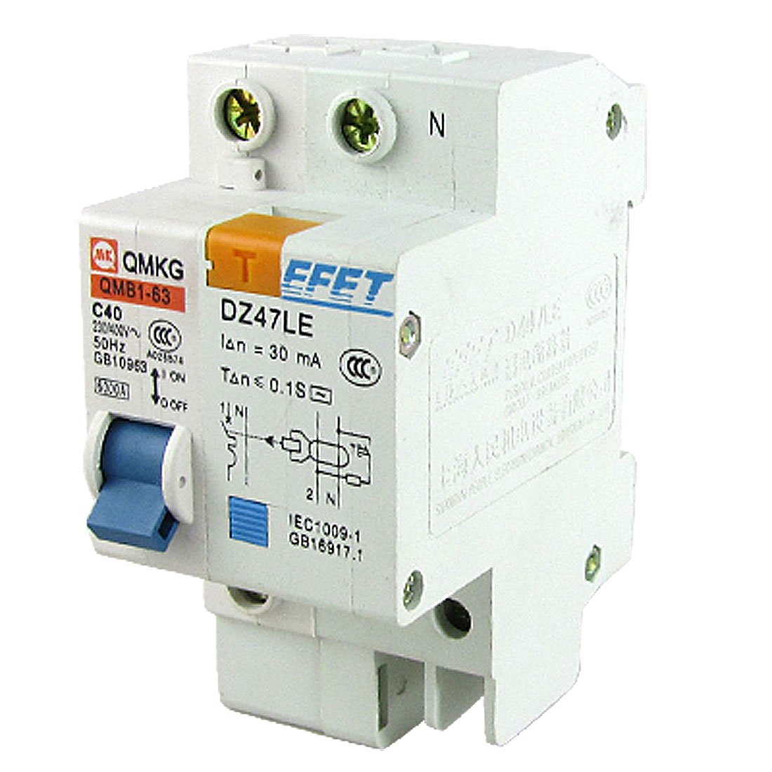 IEUMJNAT DZ47LE Single Pole Miniature ELCB -Professional - Leakage Circuit Breaker 40A
