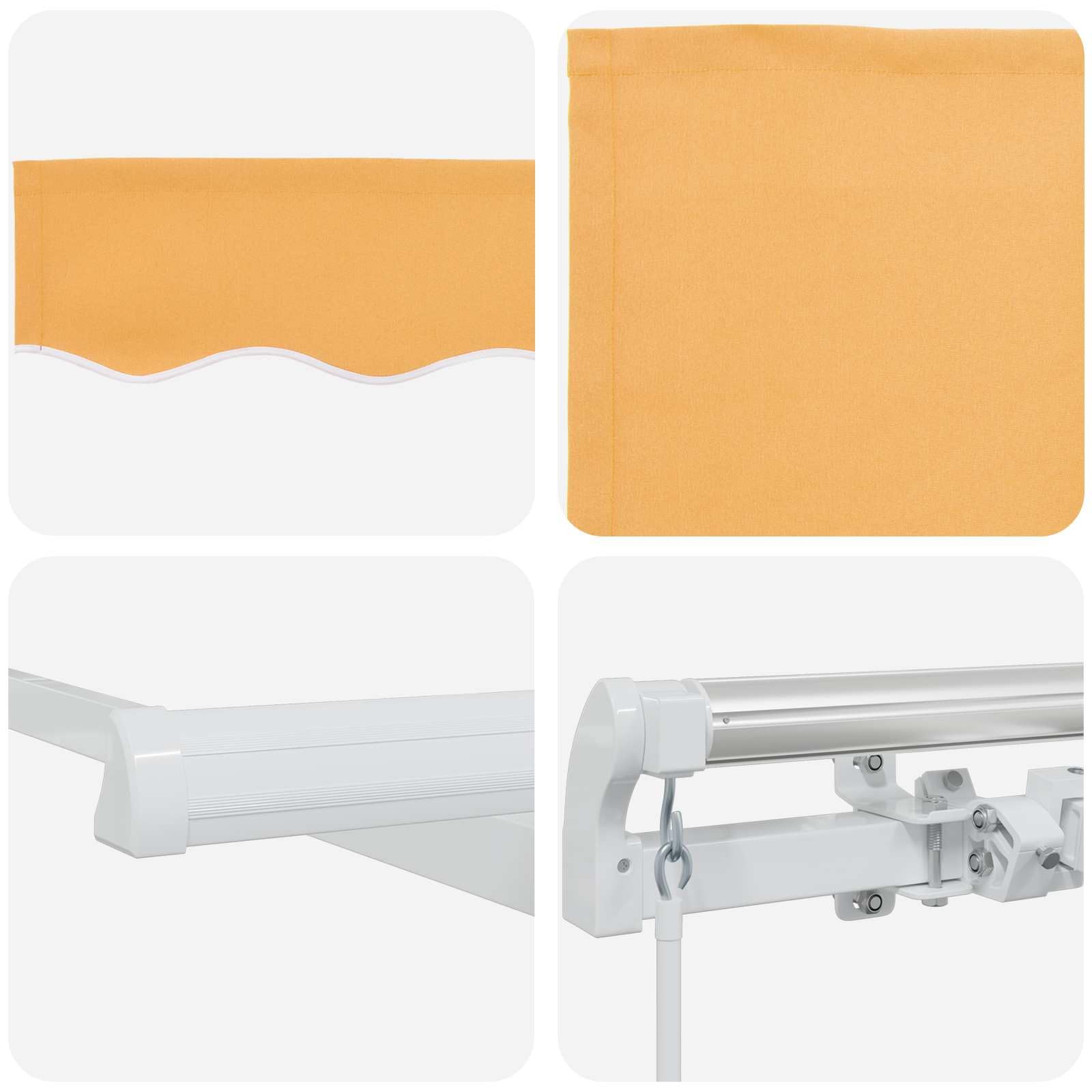 Tenda da sole estensibile, 300 x 250 cm, tessuto e alluminio, protezione solare per balcone, terrazza e giardino, resistente alle intemperie, resistente ai raggi UV, con manovella e
