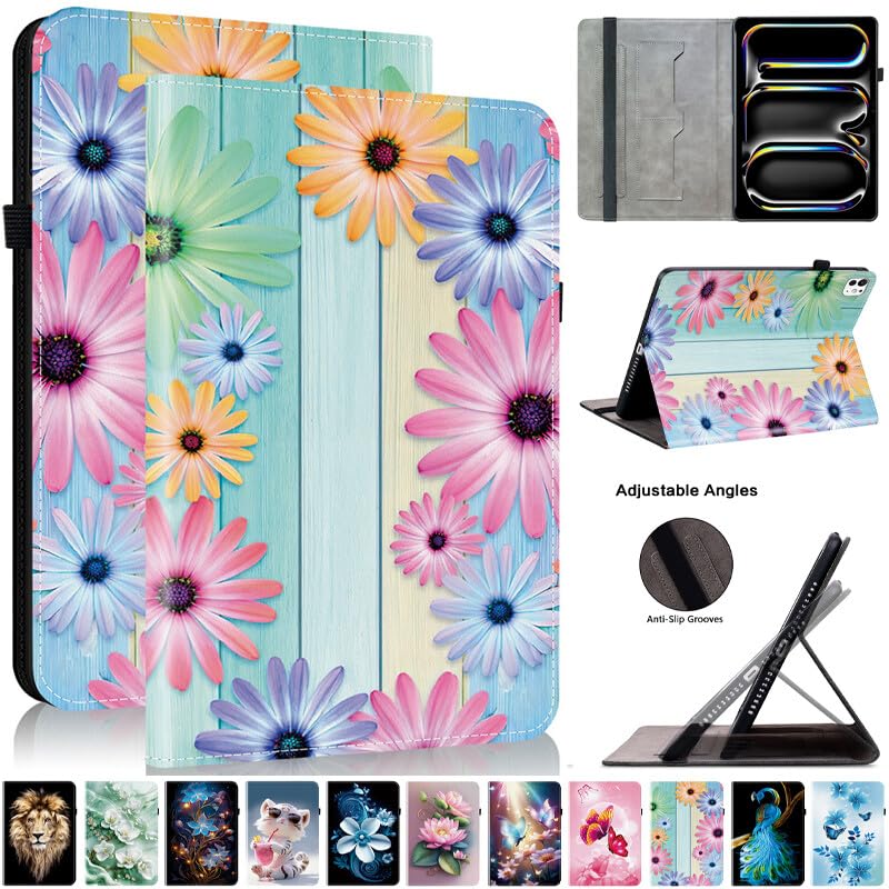 Étui rabat cuir iPad Air 11 M4 2026 housse de protection lotus