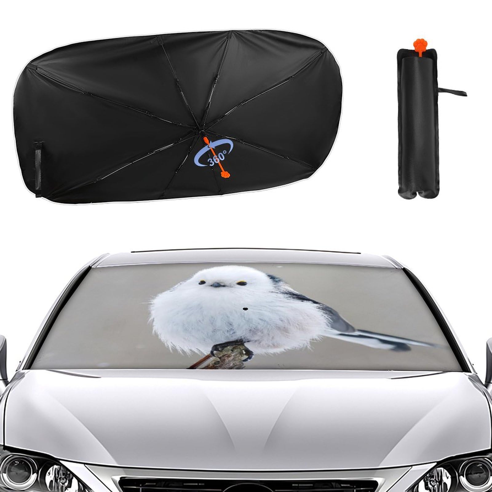 Amazon.co.jp: シマエナガ かわいい 鳥 車用サンシェード 折り畳み式 