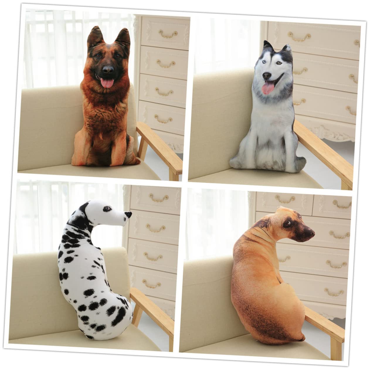 Veemoon 1pc Animal Pillow Plush Pillow 3d Simulation 3d Dog Throw Pillow Cushion Artificial Dog Sharpei Alien Washable Office Dog Pillow