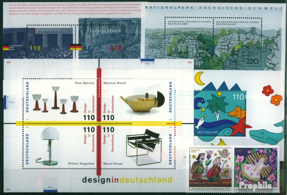 Prophila Collection BRD (BR.Deutschland) 1998 mit 2009 C und D postfrisch ** MNH kompletter Jahrgang in sauberer Erhaltung (Briefmarken für Sammler)