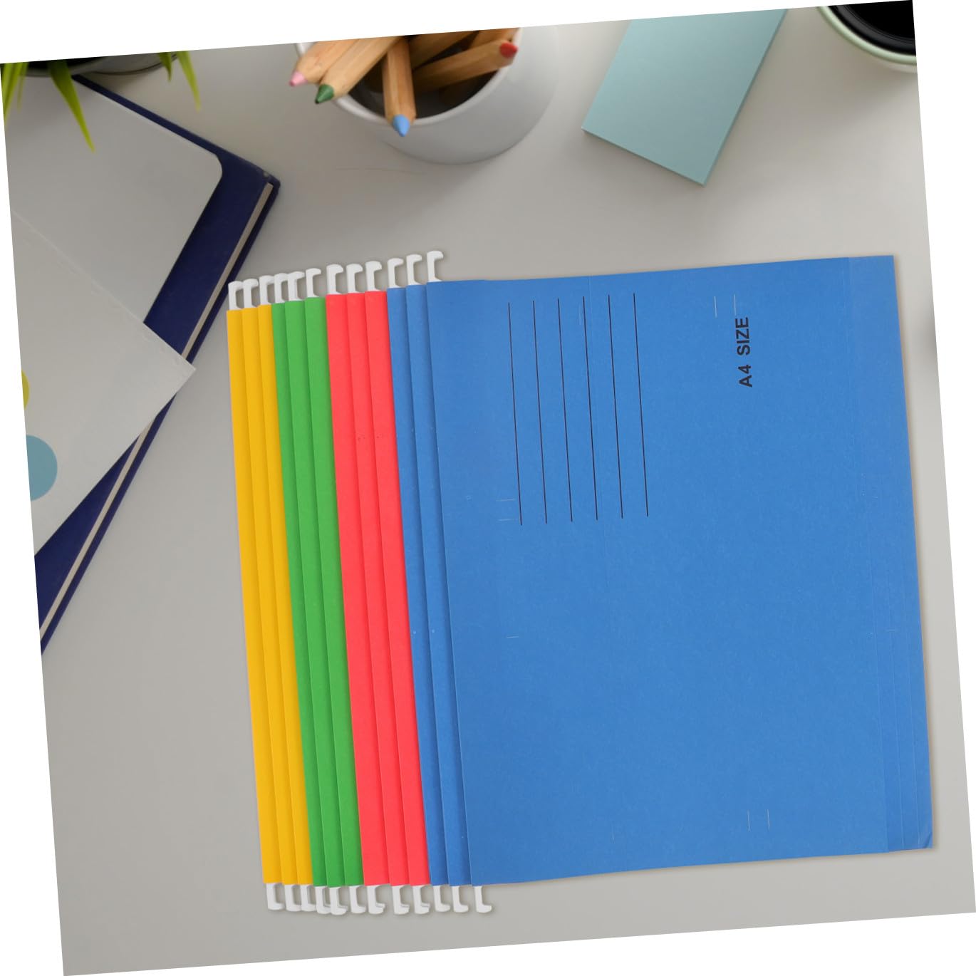 Cabilock 12 pezzi Cartelline Sospese Colorate in Carta e Metallo Organizer Documenti Resistente e Antistrappo per Ufficio e Casa Porta Ricevute e Fatture Facile da Appendere