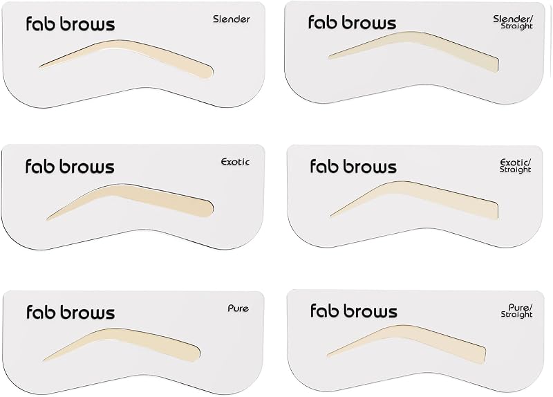 Plantillas para cejas Fab Brows Duo | 6 formas de cejas de aspecto natural | Plantilla fácil para moldear cejas | Se adapta a todas las caras y tamaños | Kit de plantillas para cejas para principiantes y profesionales | Solo plantillas, sin crueldad