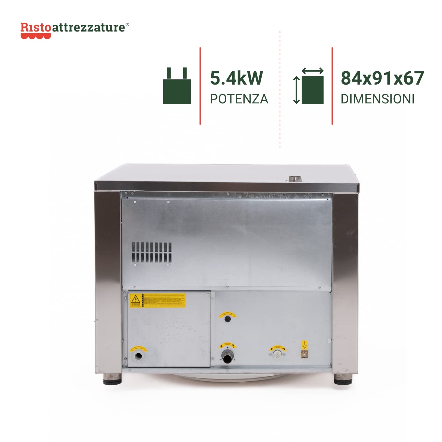 Ristoattrezzature Forno Elettrico Digitale Ventilato a Convezione - in Acciaio Inox, Ideale per Uso Professionale - Affidabile e Sicuro - Capacità fino a 4 teglie