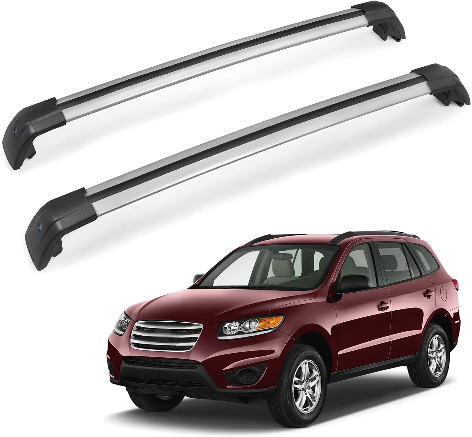 JDMON Roof Rack Cross Bars Compatible with Hyundai Santa Fe 2013 2014 2015 2016 2017 2018 with Side Rails, Aluminum Alloy Luggage Rack Roof Bar for Rooftop Cargo Carrier Rack Kayak Canoe Snowboard JDMON Roof Rack Cross Bars Compatible with Hyundai Santa Fe 2013 2014 2015 2016 2017 2018 with Side Rails, Aluminum Alloy Luggage Rack Roof Bar for Rooftop Cargo Carrier Rack Kayak Canoe Snowboard