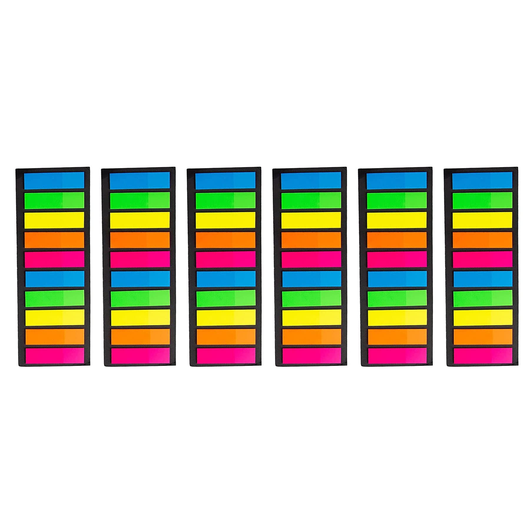 1200 Pcs Square Style Sticky Fluorescent Translucent Page Markers Neon Note Flags, Index Tab Flags for Home School Office