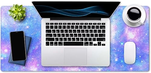 Miniatura 4 de SSOIU Tapete de escritorio, grande de 35.5 x 15.7 pulgadas, XXL extendido, alfombrilla de mouse para juegos con base antideslizante con borde cosido
