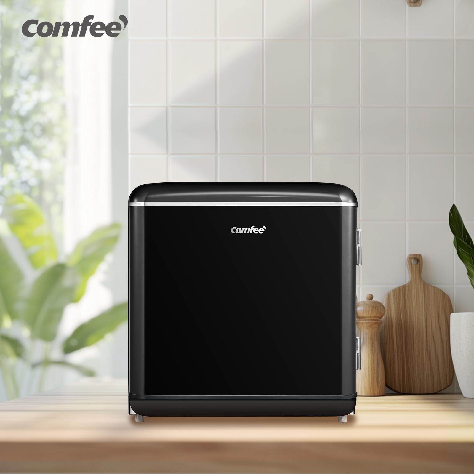 Comfee' RCD50BL2EURT(E) Mini Réfrigérateur Monoporte 47L Design Rétro Noir