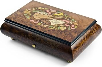 Traditional 72 Note Sankyo Musical Instrument Theme Inlay Grand Music Box - 0-Many Songs to Choose-0