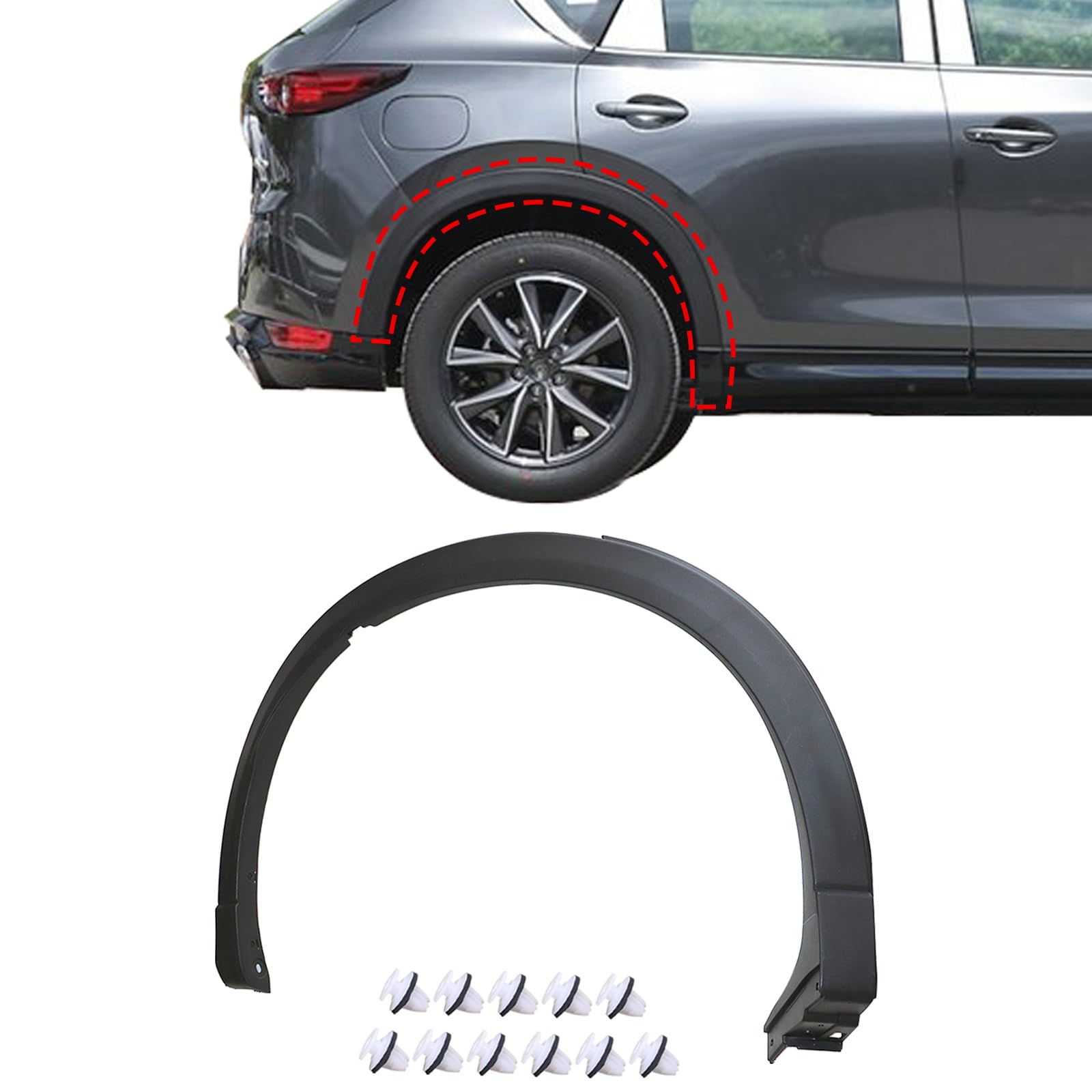 Rear Right Side Fender Moldiong Trim Compatible with Mazda CX-5 2017-2021# KB7W51W50F8N KB7W-51-W50F-8N