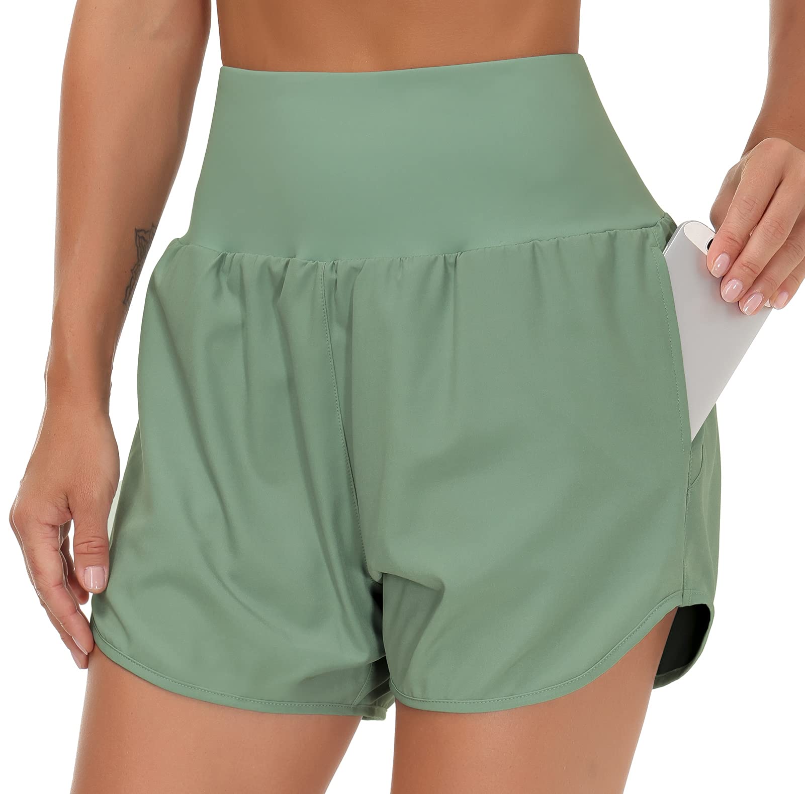 THE GYM PEOPLE High Waist Running Shorts
