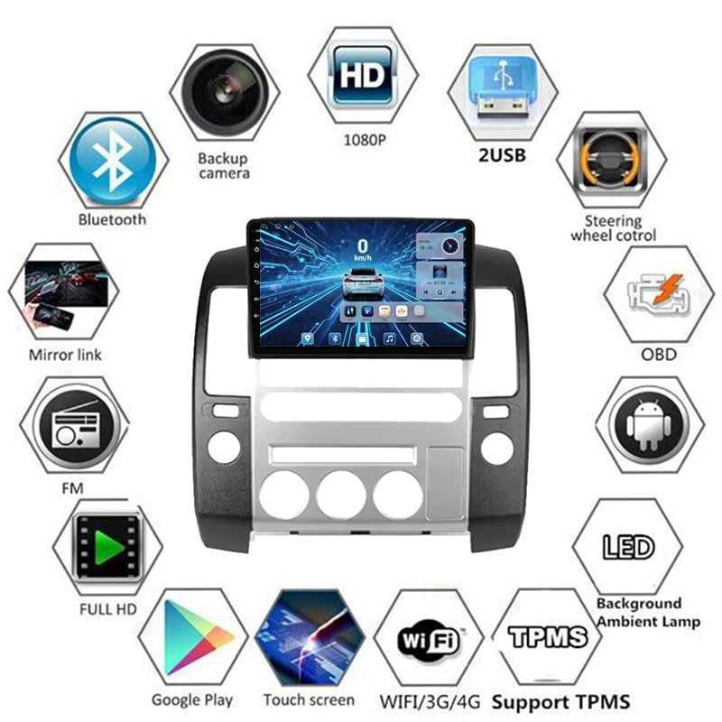 Autoradio Android 16 Bluetooth WiFi RDS pour Nissan Pathfinder R51 - 4