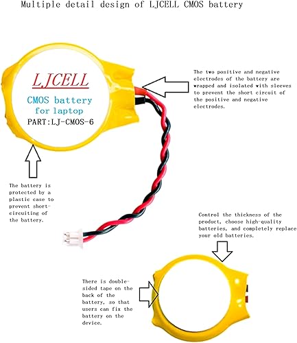 Miniatura 6 de Batería CMOS para IBM Lenovo Thinkpad T430 T450S T460 T460P T480S DELL Latitude E5450 E5430 E5440 E5530 E6420 E6320 E6330 Inspiron 9400 Laptop BIOS