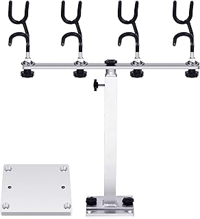 Crappie Rod Holder PVC Coated Steel Wire Fishing Pole Holders for Boats Anglers Fishing Boat Accessories with Replacement Mounting Plate and 360 Degree Rotation Adjustable Height