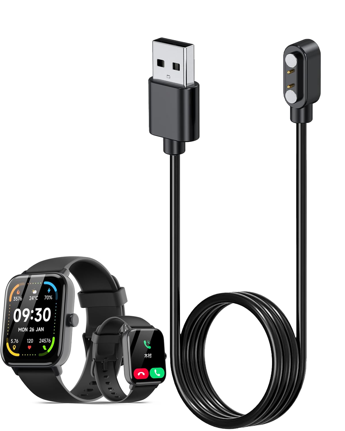 Amazon.co.jp: Earbood スマートウォッチ 対応 充電ケーブル 充電器 
