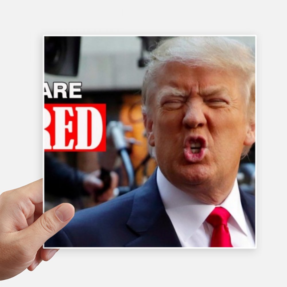 Image autocollant Trump multicolore en lot de 4 - Stickers carrés robustes de 20 cm