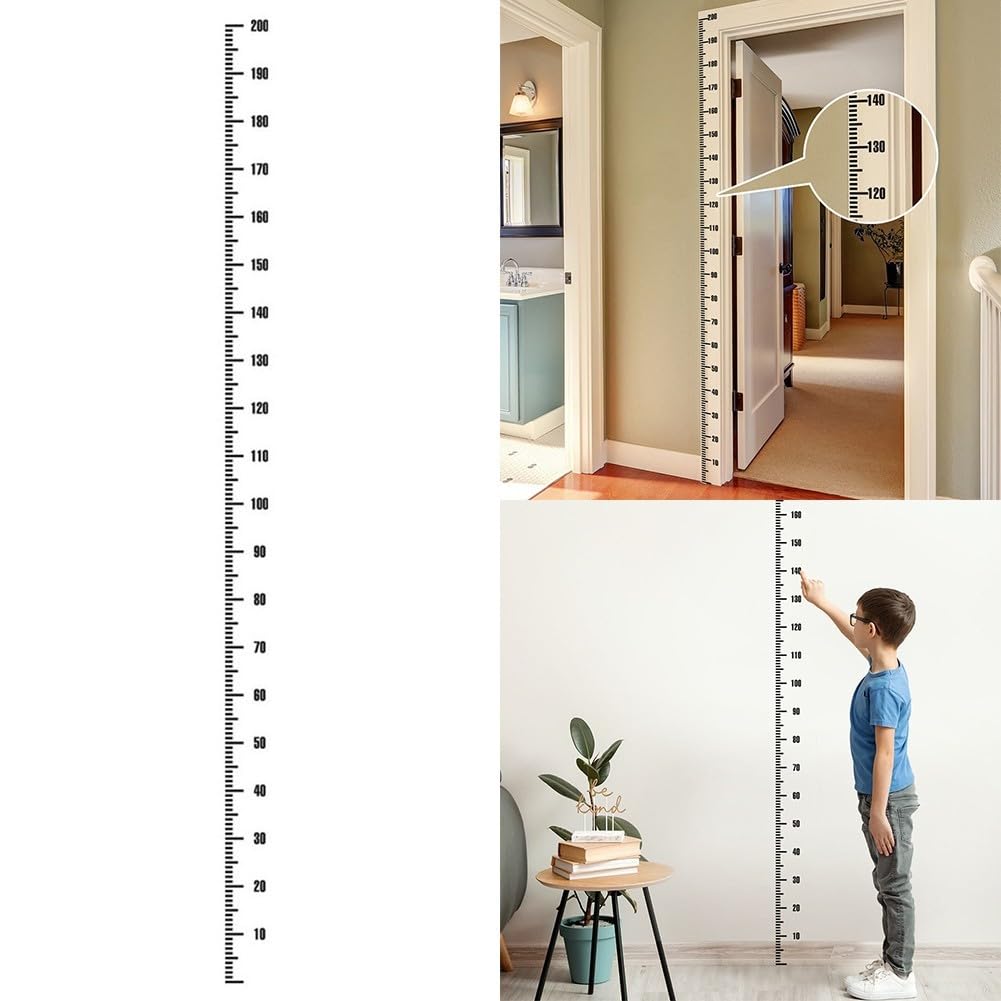 Hauteur Mesure Stickers, Toise murale pour enfants, Autocollant Murale avec, Autocollants muraux imperméables à décoller et à coller - Amovibles - Pour chambre d'enfant, chambre à coucher, salon